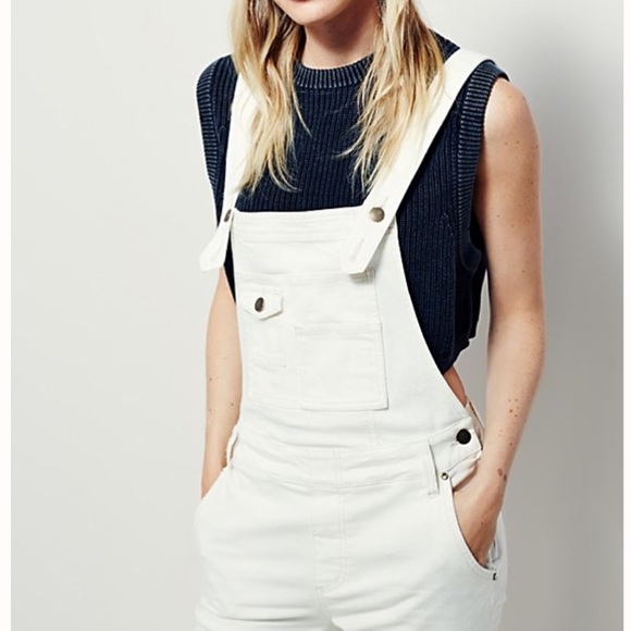 🆕Free People Washed Denim Overall - Picture 4 of 8